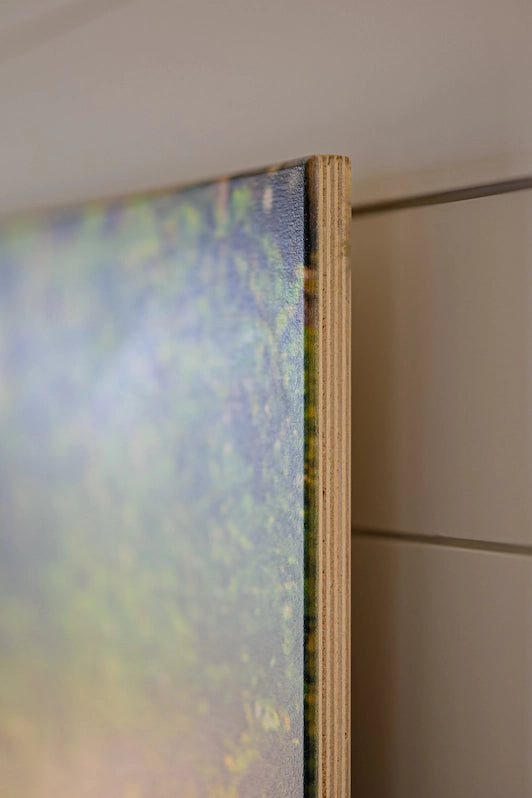 Baltic birch on french cleat edge view. display_on